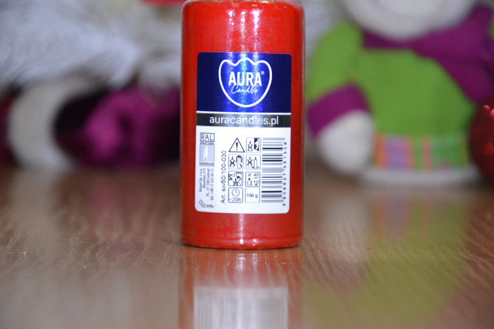 Свічка столова циліндр Bispol AURA Candles sw50_100_030 Червоний Луцк - изображение 7