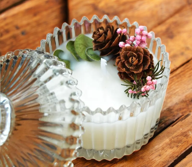 Свеча в прозрачной, стеклянной  чаше, ручной работы, Gardin Monet Каменец-Подольский - изображение 2