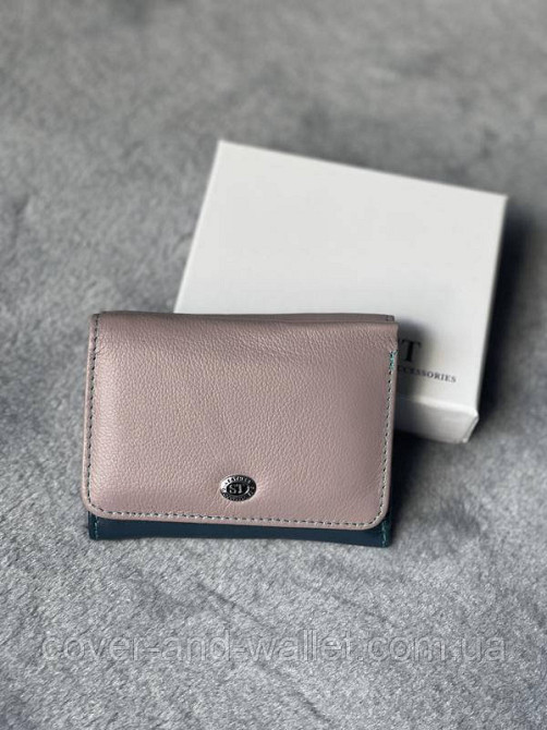 Темно-розовый женский кожаный кошелек на магнитах маленького размера ST 403-1 Киев - изображение 2