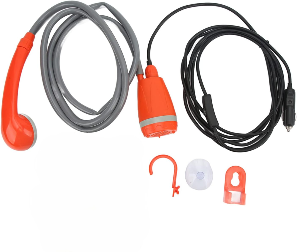 Портативный душ для кемпинга 3,8 л/мин 12V насосом для автомобильного прикуривателя для походов и путешествий Киев - изображение 1