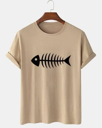 Футболка чоловіча с принтом  42 Бежева 2664090293 Дніпро