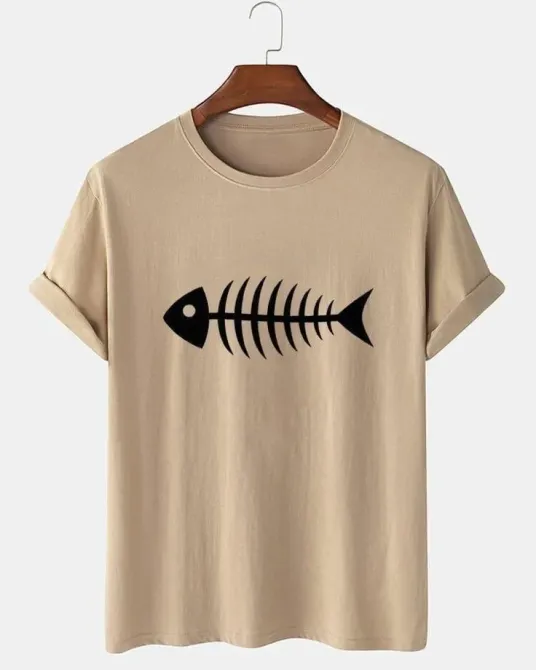 Футболка чоловіча с принтом  42 Бежева 2664090293 Дніпро - фото 1