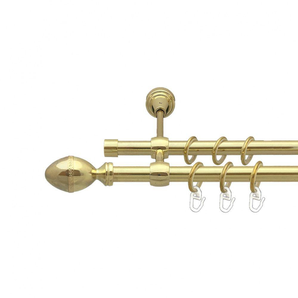 Карниз Orvit Фарже металевий дворядний литий гладка труба кільце металеве Золото 16\16 мм 200 см (00-00014460) Львів - фото 1