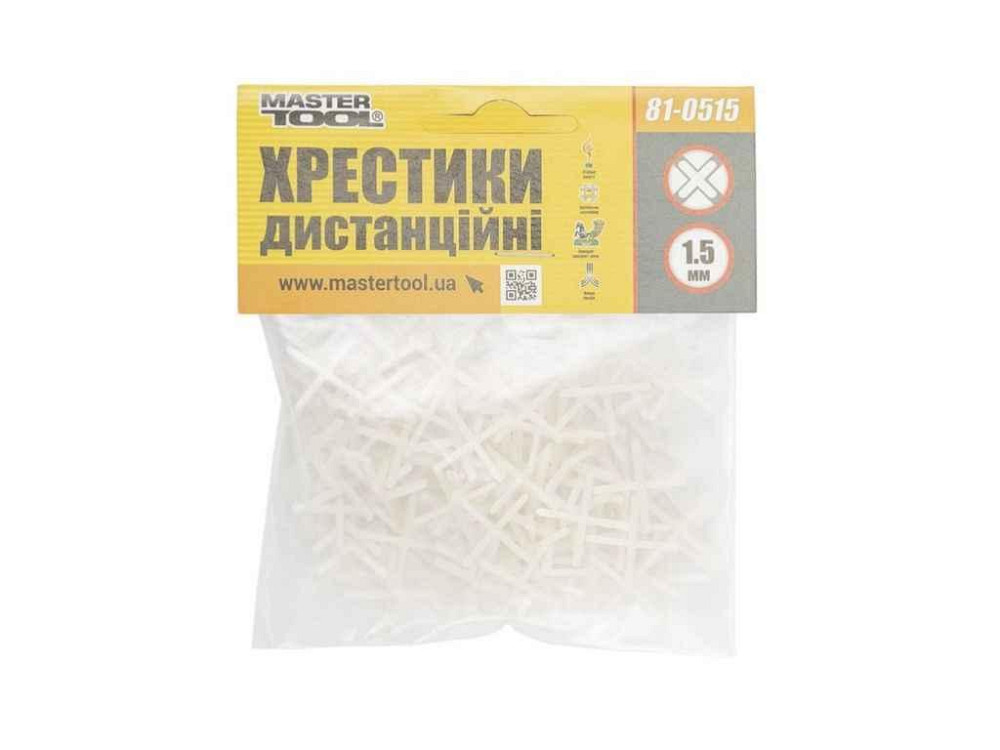 Хрестики дистанц. 1,5мм (200шт) 81-0515 ТМ MASTER TOOL Київ - фото 1