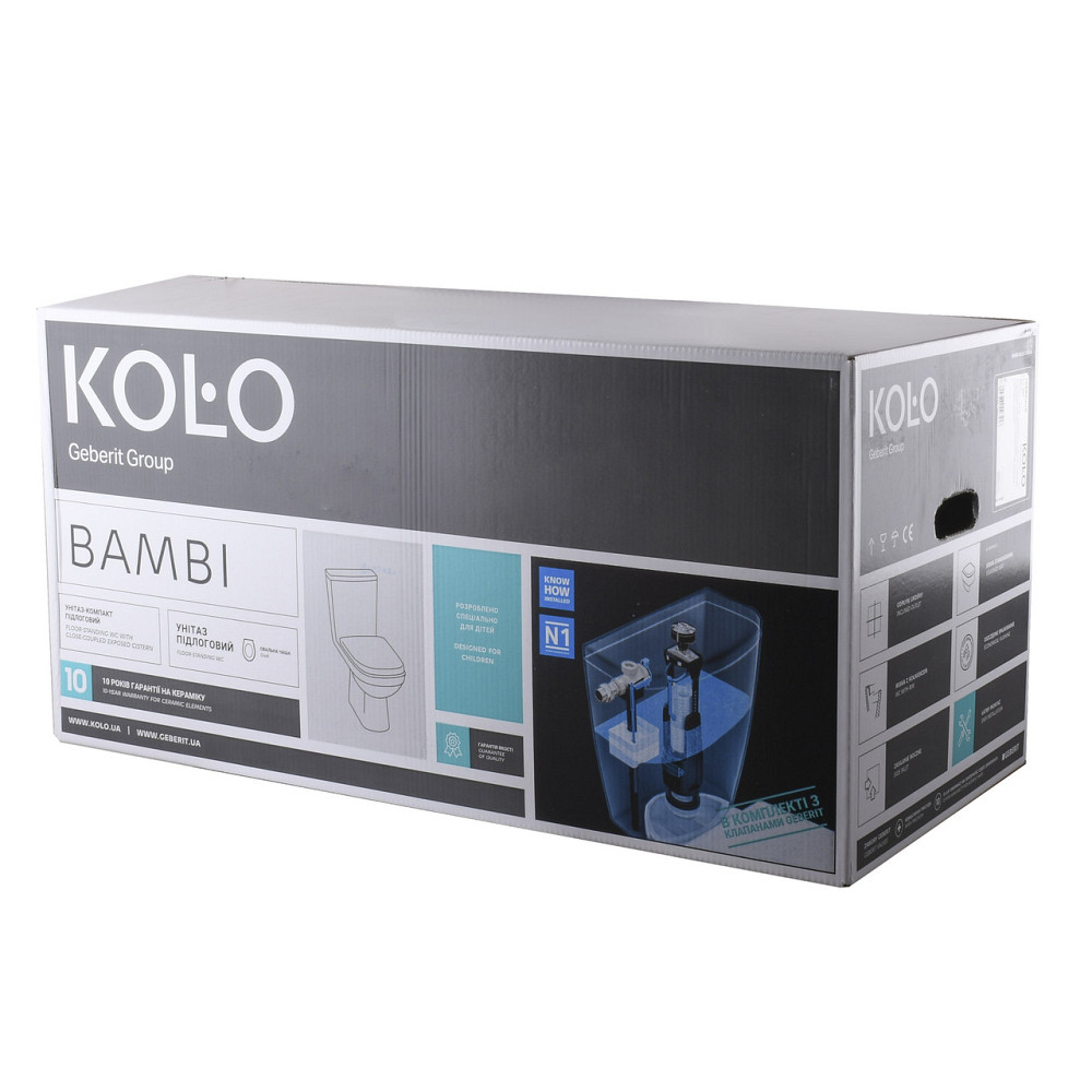 Bambi унитаз-компакт, кос. выпуск, бачок 6л, боковий подвод , сидение полипроп. Киев - изображение 4