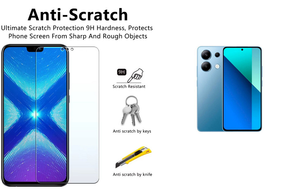 Защитное стекло NeoGlass для Xiaomi Redmi Note 13, Note 13 4G, – ультрапрозрачное и устойчивое Киев - изображение 1