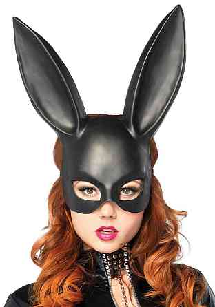 (SALE) Маска кролика Leg Avenue Masquerade Rabbit Mask Black, длинные ушки, на резинке Sex Aura Киев