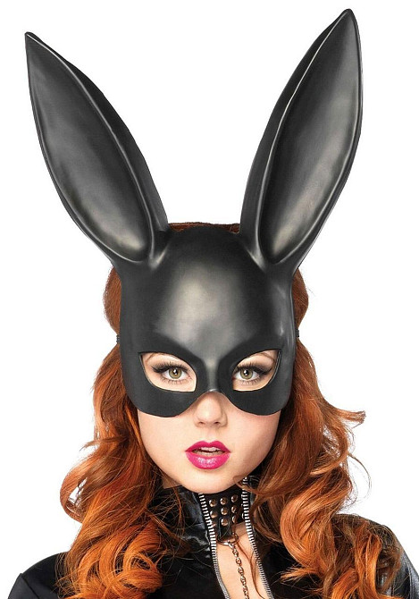 (SALE) Маска кролика Leg Avenue Masquerade Rabbit Mask Black, длинные ушки, на резинке Sex Aura Киев - изображение 1