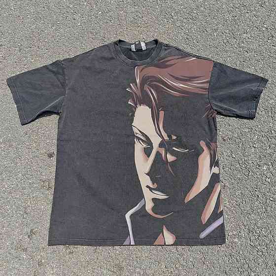 Футболка чоловіча з принтом аніме Бліч Аніме Соусуке Аізен оверсайз (S/M/L) Черний Дніпро