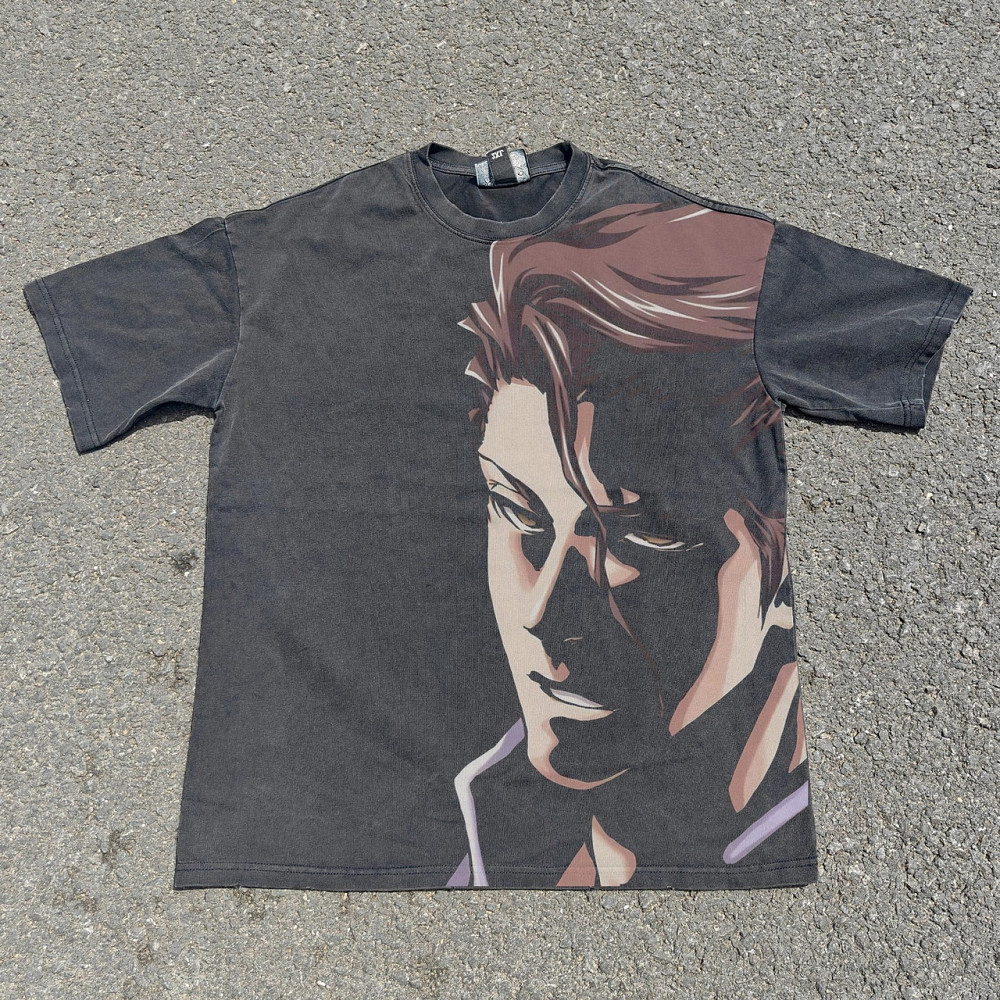 Футболка чоловіча з принтом аніме Бліч Аніме Соусуке Аізен оверсайз (S/M/L) Черний Дніпро - фото 1