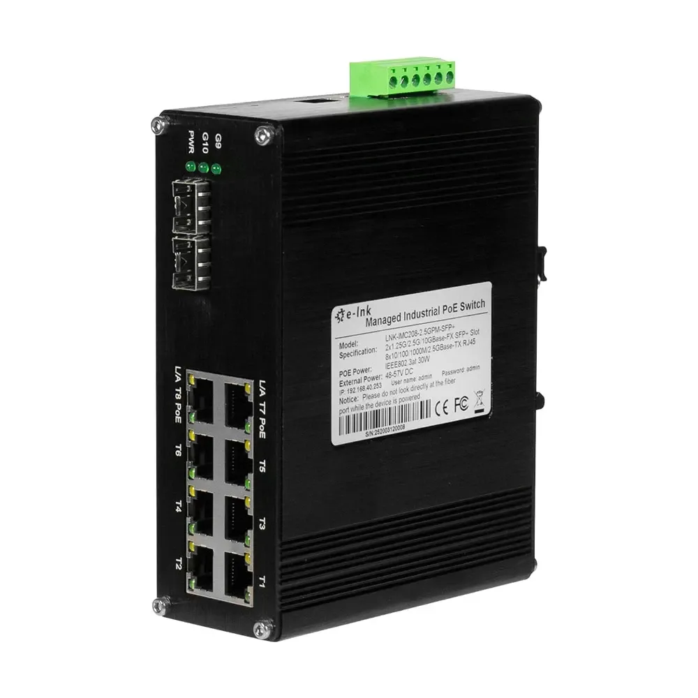 PoE-комутатор 10-портовий керований L2+ E-LINK LNK-IMC208-2.5GPM-SFP+ 2.5G з 8 портами PoE, 240W (73-00139) Київ - фото 1