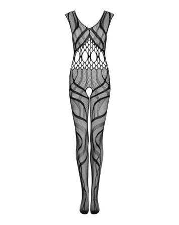 Сітчастий бодістокінг з вирізами та малюнком Obsessive Bodystocking G328 S/M/L, чорний, комбінезон Львів