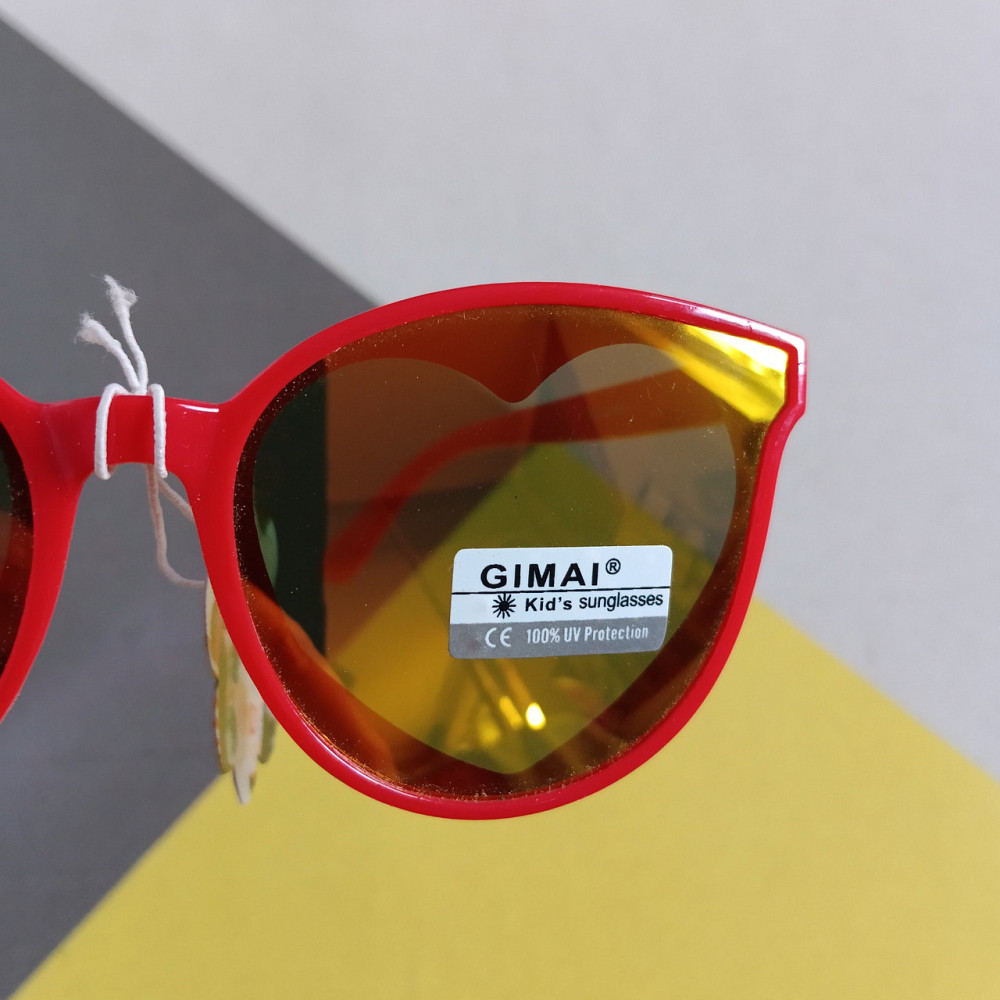 Детские солнцезащитные очки с сердцем красные | Стильные очки для девочки 1-7 лет червоний Киев - изображение 4