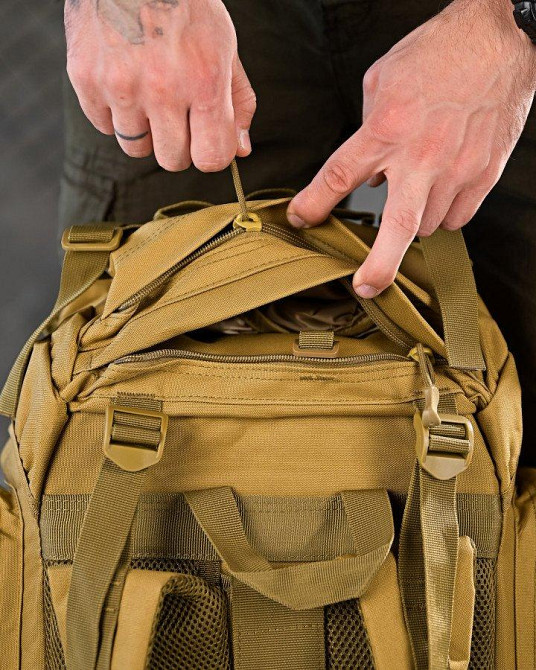 Тактический рюкзак с металлическим каркасом на 100 литров. Каркасный рюкзак койот РП7466 Одесса - изображение 4