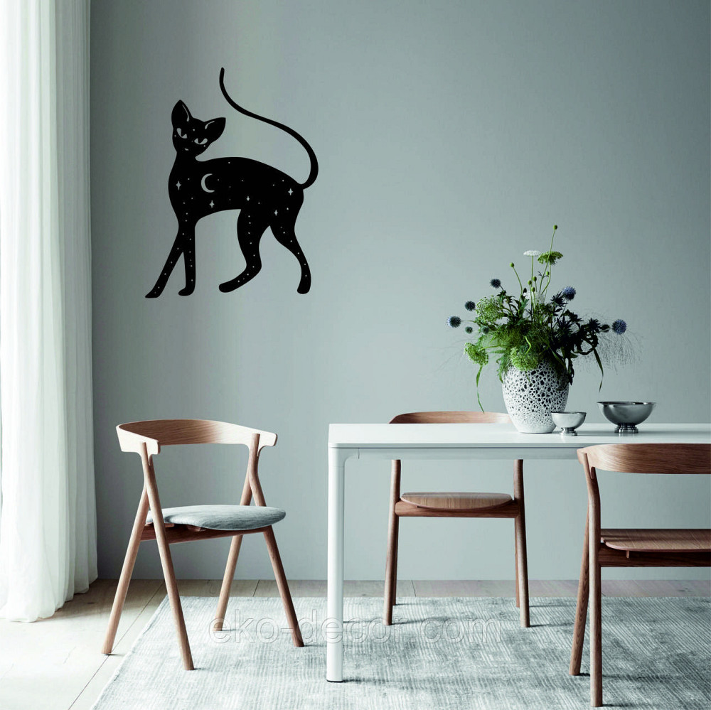 Декоративное настенное 3D Панно «Кот» Декор на стену с объемом 70*52 см, Черный Киев - изображение 6