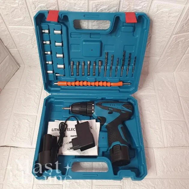 Акумуляторний шуруповерт 12V з набором інструментів, 18 режимів, 1 акумулятор, кейс для транспортування Київ - фото 6