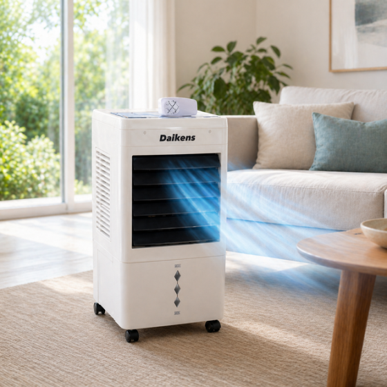 Охладитель воздуха напольный Daikens 3800W 8л + увлажнитель + вентилятор Белый Киев