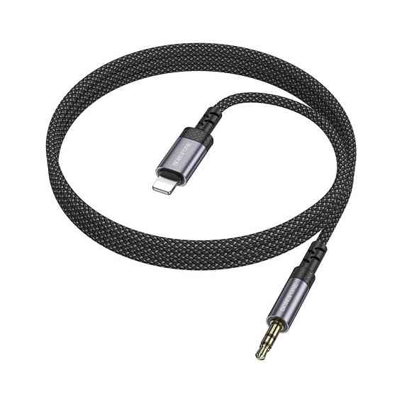 Аудиокабель BOROFONE BL24 iP to 3.5mm male, nylon braid, 1m, Metal Grey Одесса