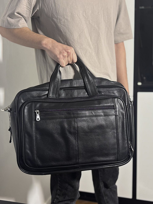 Сумка чоловіча для ноутбука 17 дюймів Чорна (Vintage) Київ - фото 14