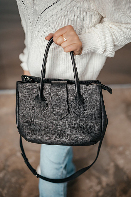 Сумка тоут жіноча шкіряна велика Юта Бежева 28*30*12 см, сумка шопер бежева стильна з кишенямиMasterSem Київ - фото 6