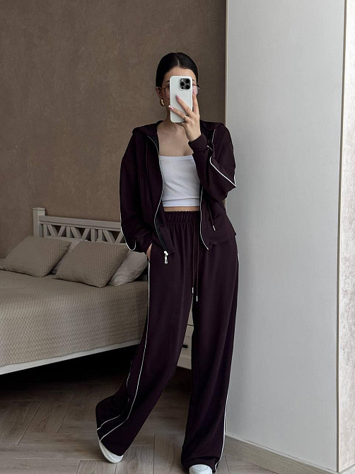 Женский стильный прогулочный костюм двойка: кофта и штаны турецкая двухнитка Одесса - изображение 3