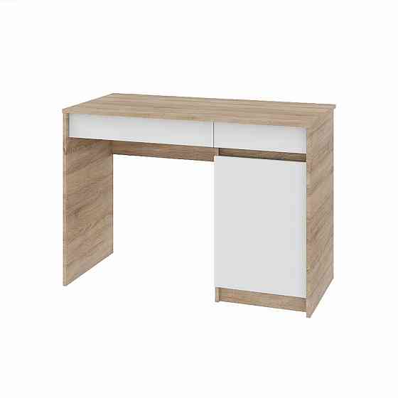 Письмовий стіл із 2 шухлядами та закритою секцією Еверест Сіті-1100 110,1х50,1х76,6 см Дуб сонома/Білий (DTM-071104) Львів