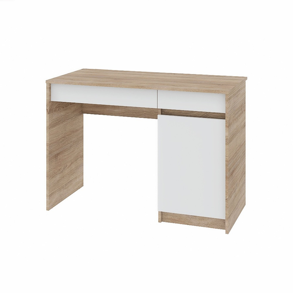 Письменный стол с 2 ящиками и закрытой секцией Эверест Сити-1100 110,1х50,1х76,6 см Дуб cонома/Белый (DTM-071104) Львов - изображение 2