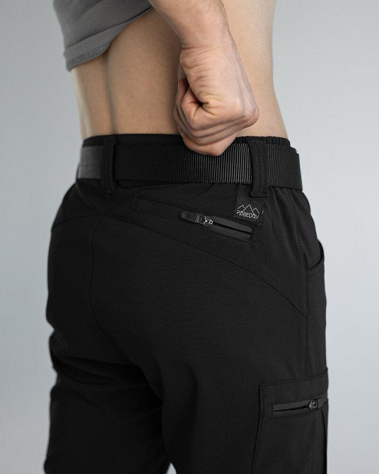 Штани-трансформери чоловічі чорні страйч-плащівка Pobedov Transformer 2.0. Мілітарі штани чоловічі Київ - фото 6