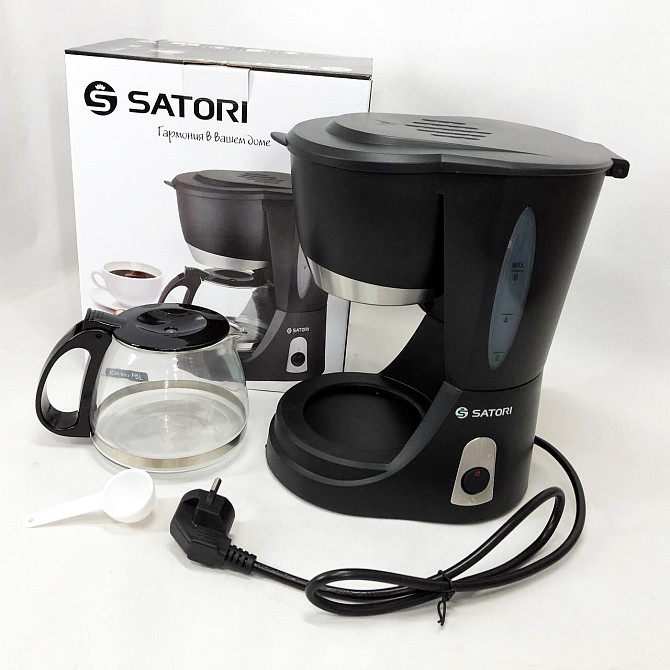 Машина для заварювання кави Satori SCM-600-PBL 650 Вт, Маленька кавомашина RO-530 для дому Київ - фото 1