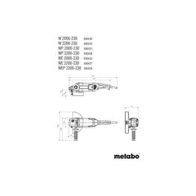 Шлифовальная машина Metabo WE 2200-230 230мм, 2200Вт, 6600об/мин, 5.2кг (606437000) Винница