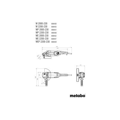 Шліфувальна машина Metabo WE 2200-230 230мм, 2200Вт, 6600об/хв, 5.2кг (606437000) Вінниця - фото 6