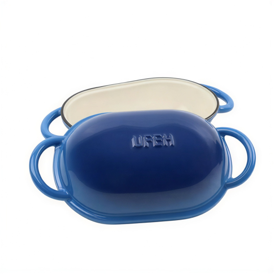 Premium Cookware Чавунна овальна форма для випікання хліба з кришкою 25×17×15 (см) форма для хл Коломия