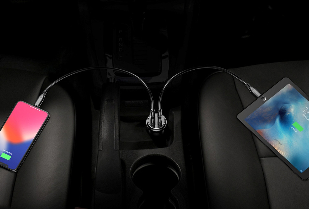 Автомобільний зарядний пристрій Baseus CCALL-GC01 Gentry series Dual-U QC3.0 18W (Чорний, два USB-порта) Николаев - изображение 8