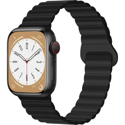 Ремінець до смарт-годинника Drobak Silicone Magnetic Link для Apple Watch All Series Ultra 2 49/45/44/42mm Dark black (898929) Вінниця - фото 1