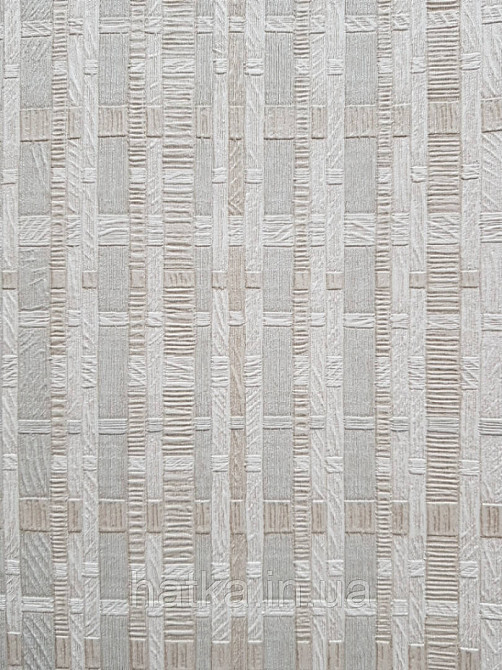 Шпалери метрові вінілові на флізелін AdaWall Beta метрові структурні смуги під соломку пісочний бежеві Київ - фото 1