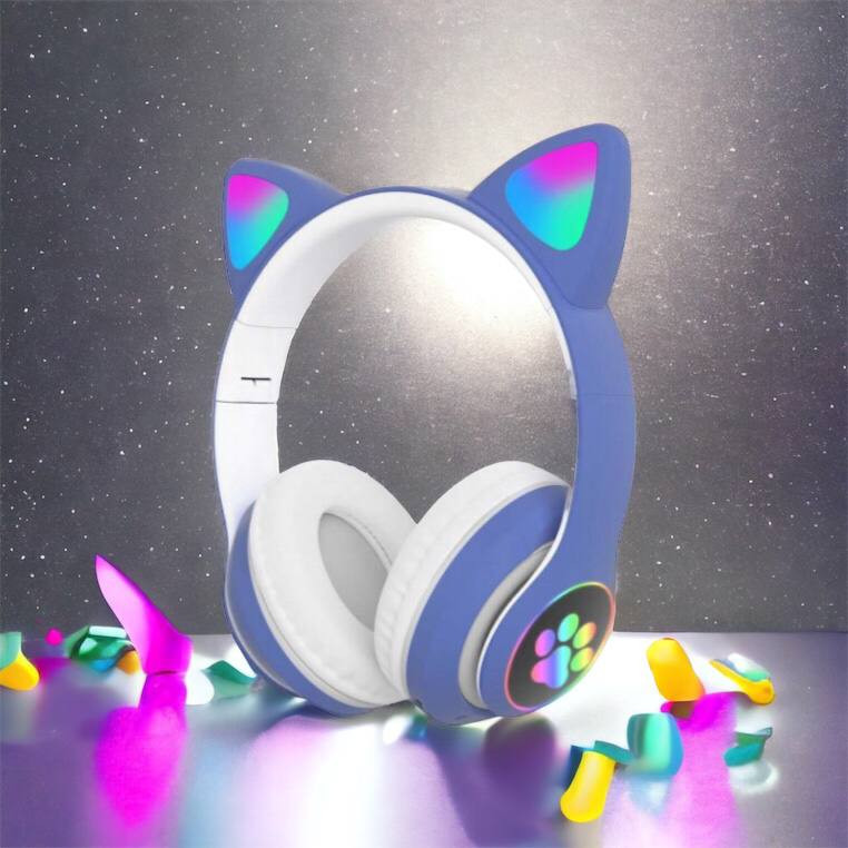 Bluetooth вільні блютуз навушники для дітей, Бездротові навушники кішечка, Гарнітура LED котячі вушка UM-83 Львів - фото 11