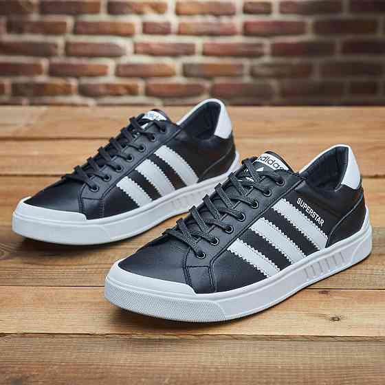 Чоловічі шкіряні кросівки М-144 чер.бел Харьков