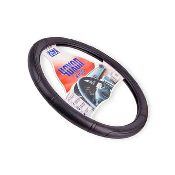 Чехол xхxl кожзам (47 - 49 см) черный черная нить руля Мукачево