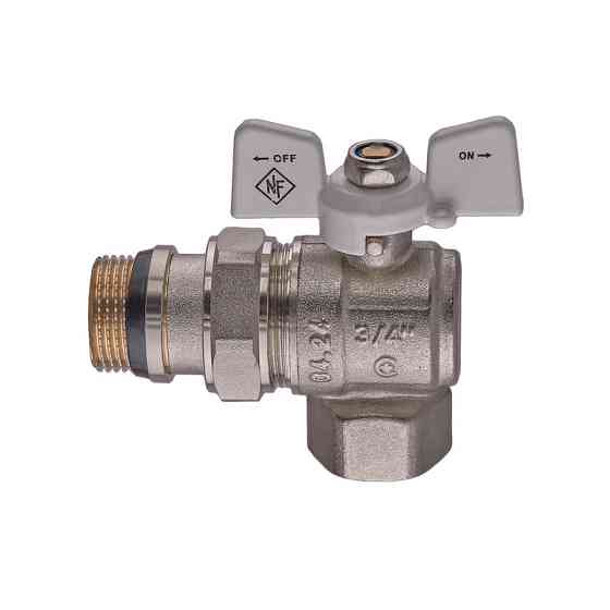 Кран кульовий з американкою Nolf classic NFC.983-08-3/4" FM ГШМ WHITE кутовий "антипротікання" (NF3163) Київ