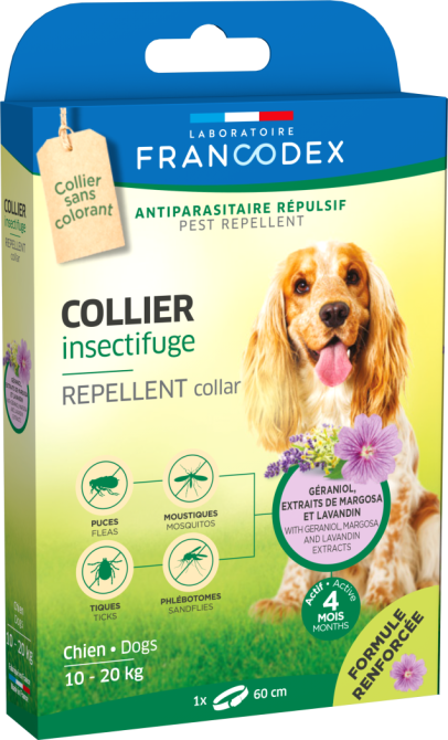 Нашийник для дорослих собак Francodex (Франкодекс) з репелентною дією від бліх і кліщів з гераніолом 60 см Київ - фото 2