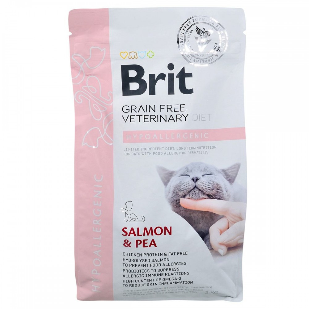 Сухой корм Brit GF VetDiet Cat Hypoallergenic для кошек, с пищевой аллергией и непереносимостью, с лососем и Винница - изображение 1