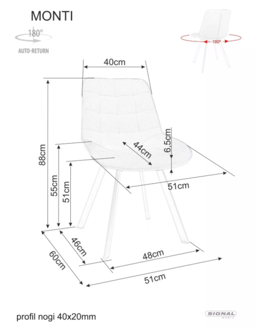 Стілець MONTI VELVET чорний каркас/темний беж BL.40 Київ - фото 5