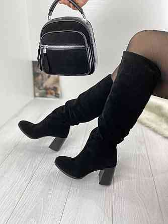 Injers Чоботи жіночі INJERS 752 чорні (зима євро-хутро, замша натуральна) (2914) лише 37р. 37 Коломыя