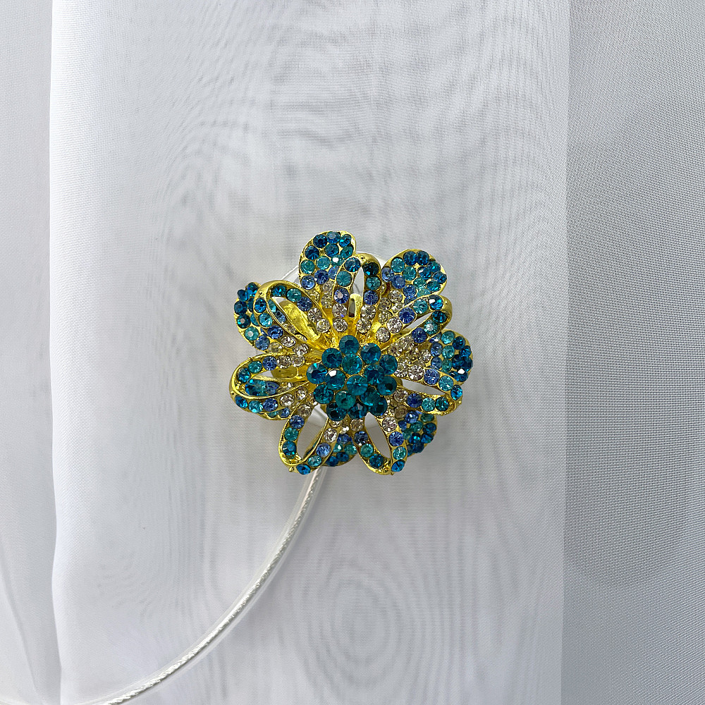 Магніти для штор та гардин "Flowers" набір 2 шт Бірюзовий з золотистим (81-200) Київ - фото 2