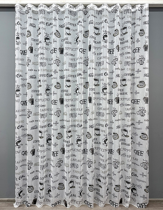 Тюль VR-Textil 1793т Льон Молочний з чорним 250х270 см (42-0944) Київ - фото 2