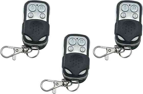 Набор из 3 универсальных пультов для ворот 433,92 МГц фиксированный код черный 3 кнопки Киев
