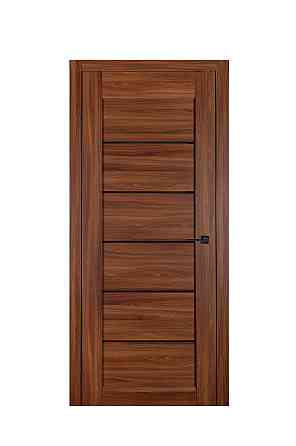 Дверь Реликт Лайн 10 Орех + Черное стекло 60*200 см Двери межкомнатные с теплоизоляцией Киев