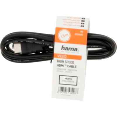 Кабель мультимедийный HDMI M to HDMI M 1.5m black Hama (00205000) Винница