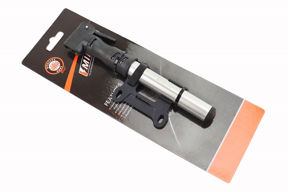 Насос алюмінієвий, під штуцера Schrader&Presta, чорно-сірий M22-02 Киев - изображение 1