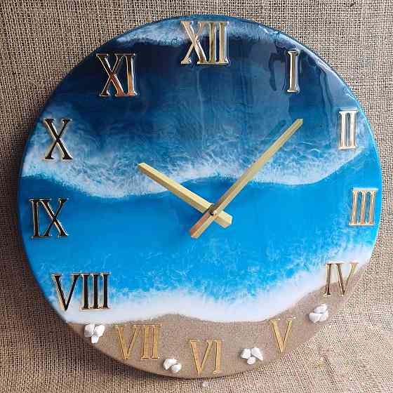 Часы настенные 40 см из эпоксидной смолы ручной работы Днепр